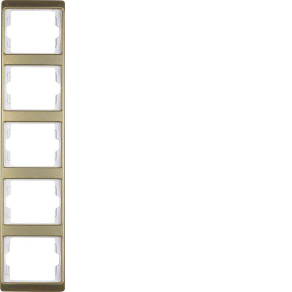 Frame 5gang vertical Arsys gold, metal image 1