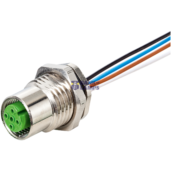 M12 female recept. A-cod. rear PUR-wires 5x0.34 1.5m image 2