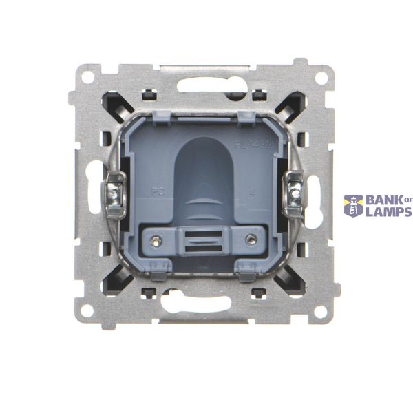 Double socket with earthing and shutters, Inox, metallized, 16A image 2