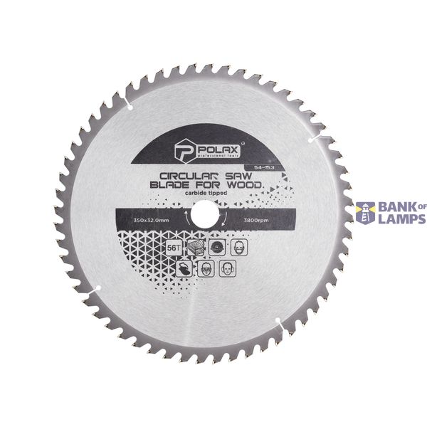 Circular saw blade for wood, carbide tipped 350x32,0/30,0, 56Т image 1