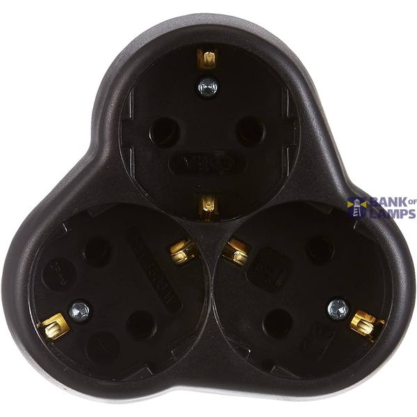 Accessories Black Yonca Earthed Three Gang Plug Socket image 1