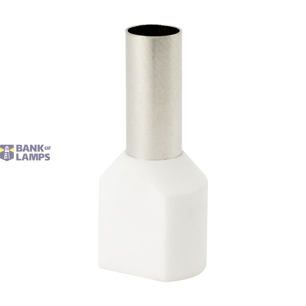 Double insulated sleeve terminal HI 2x6.0/12-bi white, Al/Cu image 1
