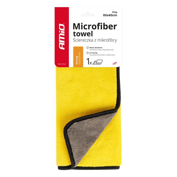 Microfiber drying towel 40x60cm 950g AMIO-03756 image 1