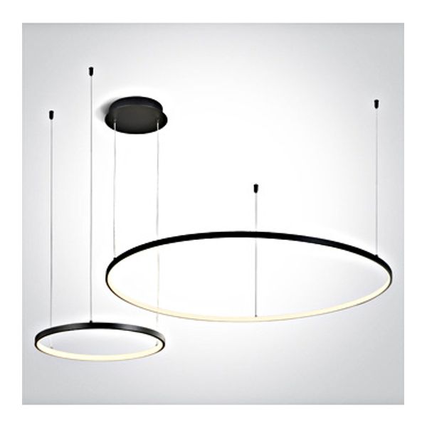 63150A/B/W BLACK 2x RINGS 40cm/100cm 65W WW IP20 230V DIM image 1