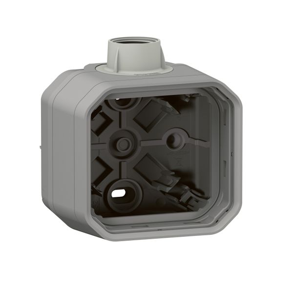 PLEXO 1 GANG BOX WITH CABLE GLAND ISO20 - GREY image 1