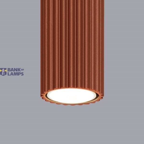 SURFACE-MOUNTED CYLINDRICAL CEILING TUBE CARBON IN RED OCHRE COLOUR image 3