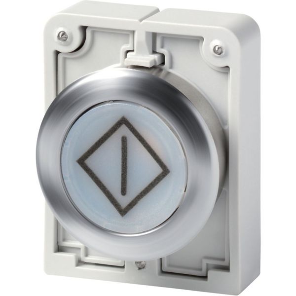 M30I-FDL-W-X100 Illuminated pushbutton actuator, RMQ-Titan, flat, momentary, White, inscribed, Front ring stainless steel image 3