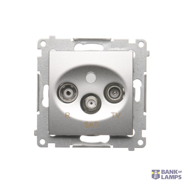 R-TV-SAT final aerial socket, atten.: 1dB, Silver matt, metalic image 1