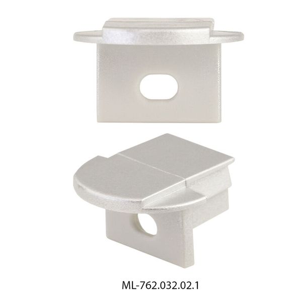 End cap for VL with hole, silver color, 1 pc image 1