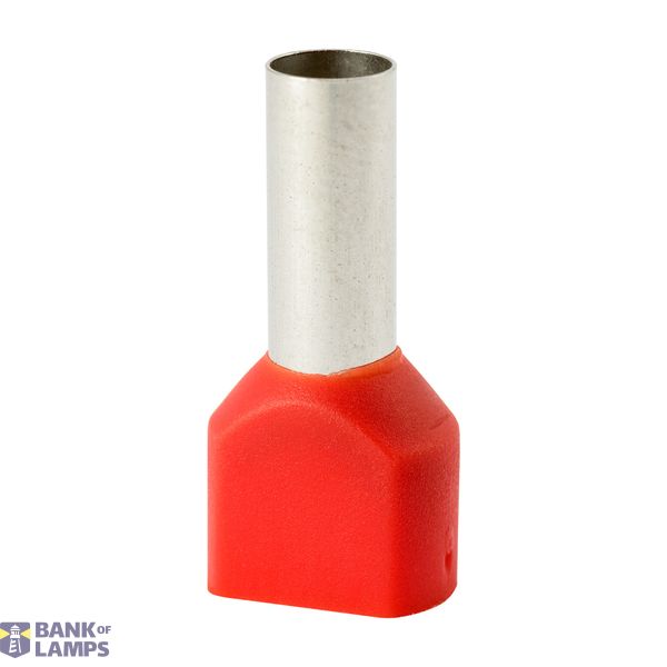 Insulated double sleeve terminal HI 2x6.0/12-jun red, Al/Cu image 1
