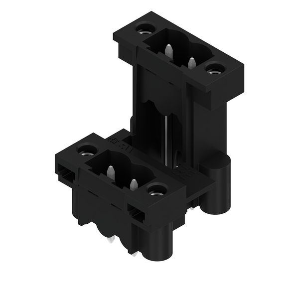 PCB plug-in connector, male header, Flange / Solder flange, THT/THR solder connection, 5.08 mm, Number of poles: 4, 180°, Solder pin length (l): 3.2 mm, tinned, black, Box image 2