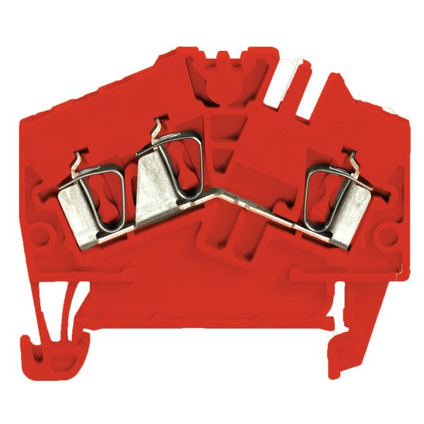 Feed-through terminal, Tension-clamp connection, 2.5 mm², 800 V, 24 A, red image 1