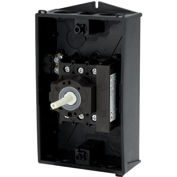 P1-32/I2/SVB-SW/HI11 Main switch, P1, 32 A, surface mounting, 3 pole, 1 N/O, 1 N/C, STOP function, With black rotary handle and locking ring, Lockable in the 0 (Off) posit image 7