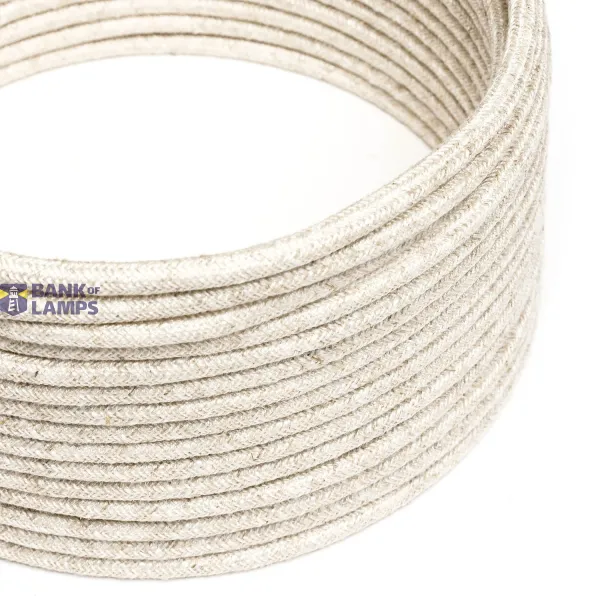 Linen White Melange Textile Cable - The Original Creative-Cables - RN01 round 2x0.75mm / 3x0.75mm image 1