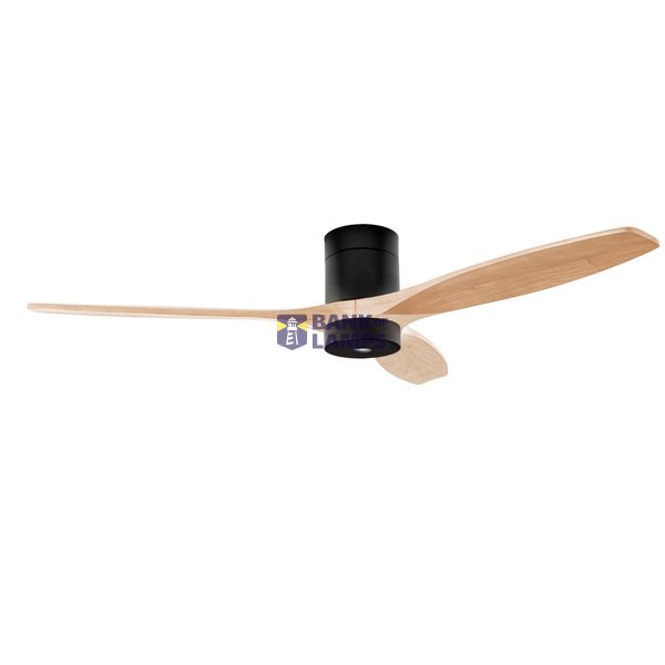 Fan Stem Evo ø1220mm Tube Play Black with Light Wood Blades image 1