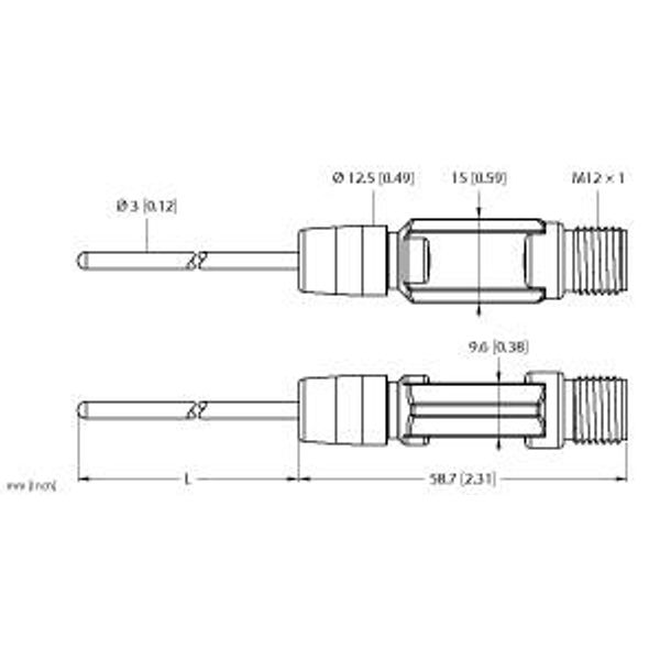 Temperature Detection With Current Output   TTM150C-203A-CF-LI6-H1140-L100-50/150°C image 1
