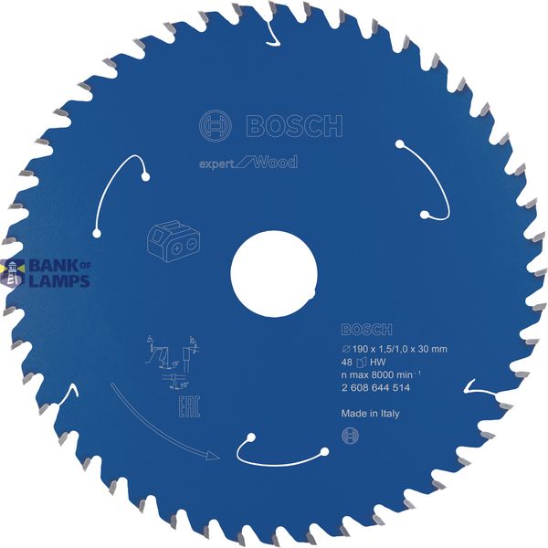 Expert for Wood Circular Saw Blade for Cordless Saws 190x1.5/1x30 T48 image 1