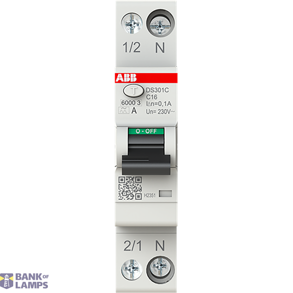 Residual current circuit breaker 1P+N, C Char, 16A, 100ma, 6ka image 1