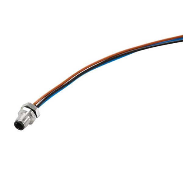 Built-in plugs, M5, pin, straight, Mounting thread: , Number of poles: 3, Strand / cable length: 0.2 m image 1