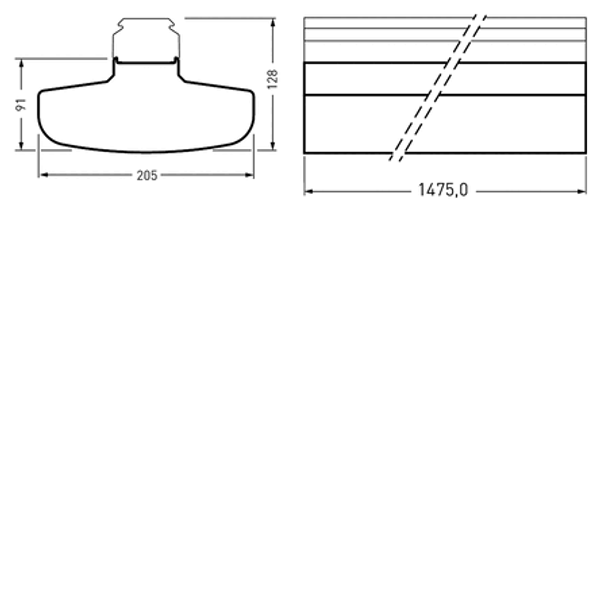 Continuous lines 765... E-Line Next Fix Prisms White rectangular ET 60W 10000lm Wide (W) IK08 3 SDCM image 1