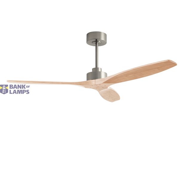 Fan Stem Evo ø1220mm Satin Nickel with Light Wood Blades Light wood LED image 1