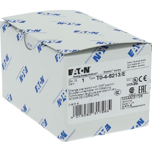 T0-4-8213/E Changeoverswitches, T0, 20 A, flush mounting, 4 contact unit(s), Contacts: 8, 60 °, maintained, With 0 (Off) position, 1-0-2, Design number 8213 image 22