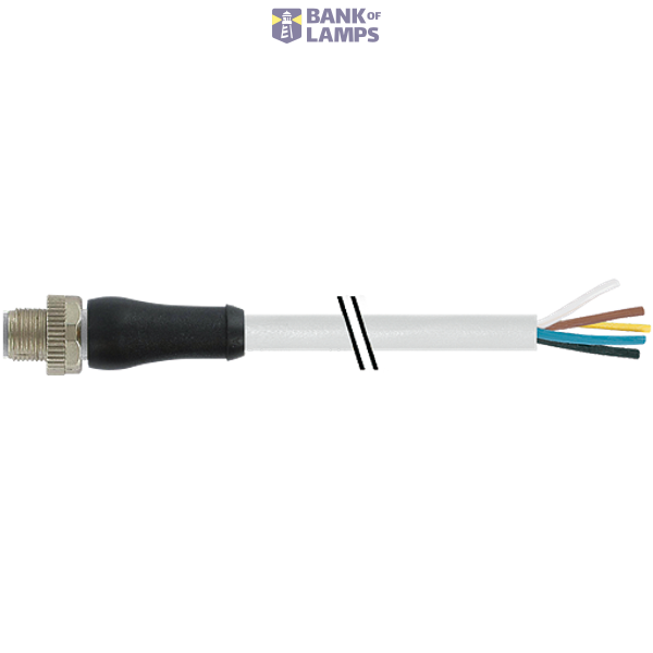 M12 Power male 0° L-cod. with cable PUR 5x2.5 bk UL/CSA+drag ch. 30m image 1