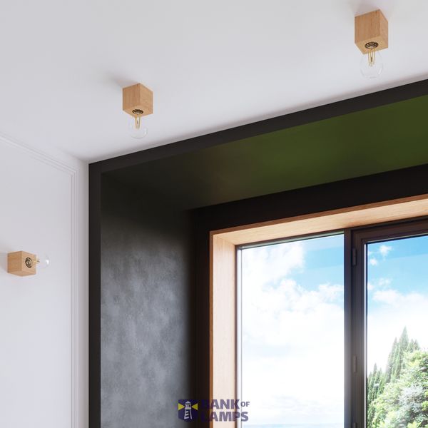 CEILING LAMP ARIZ NATURAL WOOD E27 1X60W IP20 image 5