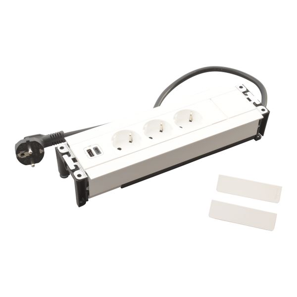 INCARA: MULTILINK - 3X2P+Z / USB A+C - 2.0 M-WHITE image 1