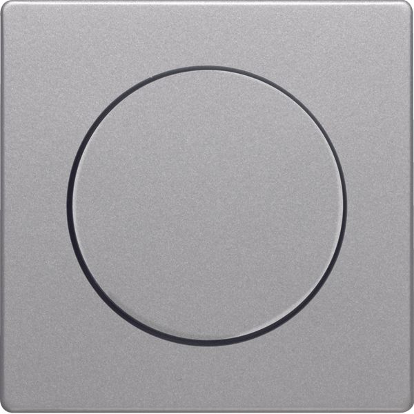 Centre plate for rotary dimmer/rotary potentiometer with setting knob, Berker Q.1/Q.3/Q.7/Q.9, aluminium velvety, lacquered image 1