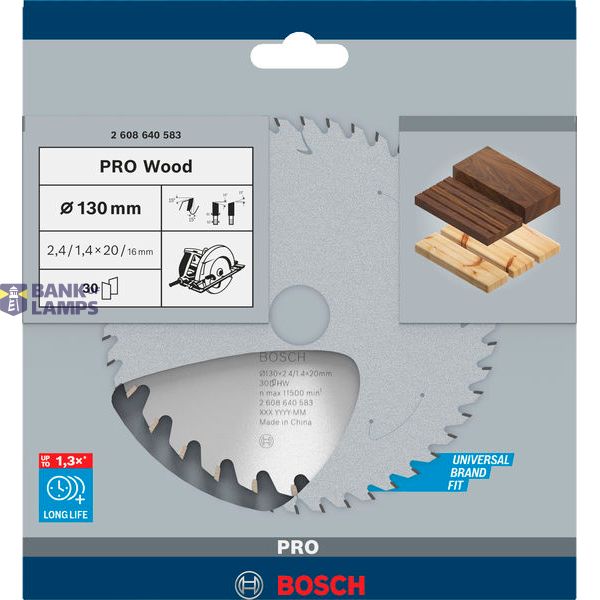 Optiline Wood circular saw blade 130 x 20/16 x 2,4 mm, 30 image 3