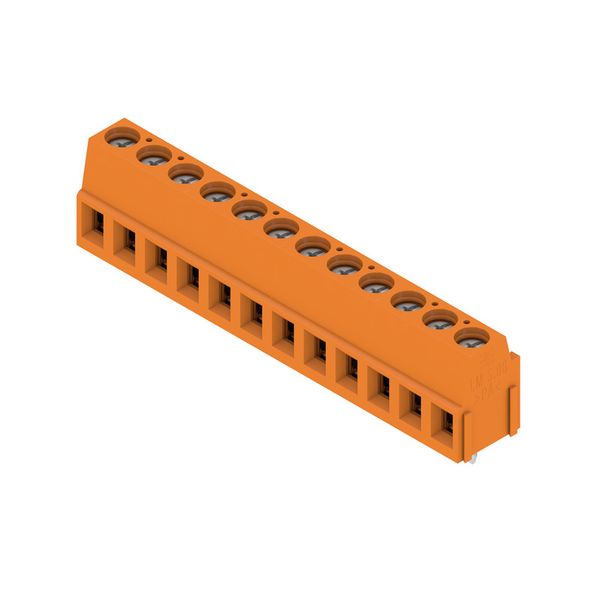 Printed circuit board terminals, 5.08 mm, Number of poles: 12, 90°, Solder pin length (l): 3.5 mm, tinned, orange, Clamping yoke connection, Clamping range, max. : 2.5 mm², Box image 2