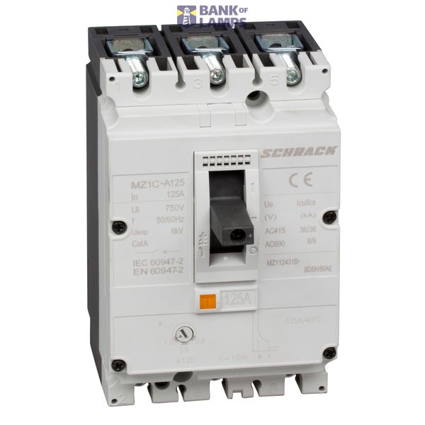 Moulded Case Circuit Breaker Type A, 3-pole, 36kA, 125A BT image 7