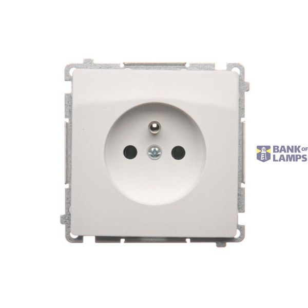 Single socket outlet with earthing, white, 16A image 1