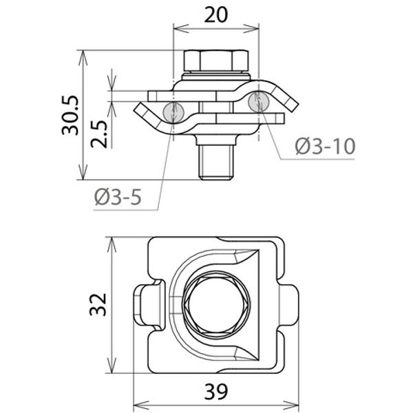MMV clamp St bare f. Rd 3-10mm with hexagon screw M8x30 mm St image 2