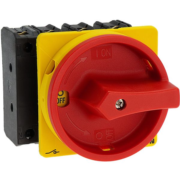 P3-100/EA/SVB/N Main switch, P3, 100 A, flush mounting, 3 pole + N, Emergency switching off function, With red rotary handle and yellow locking ring, Lockable in the image 38