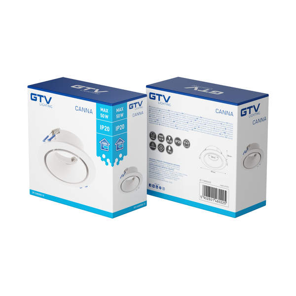 Spot luminaire housing CANNA, IP20, round, white image 3