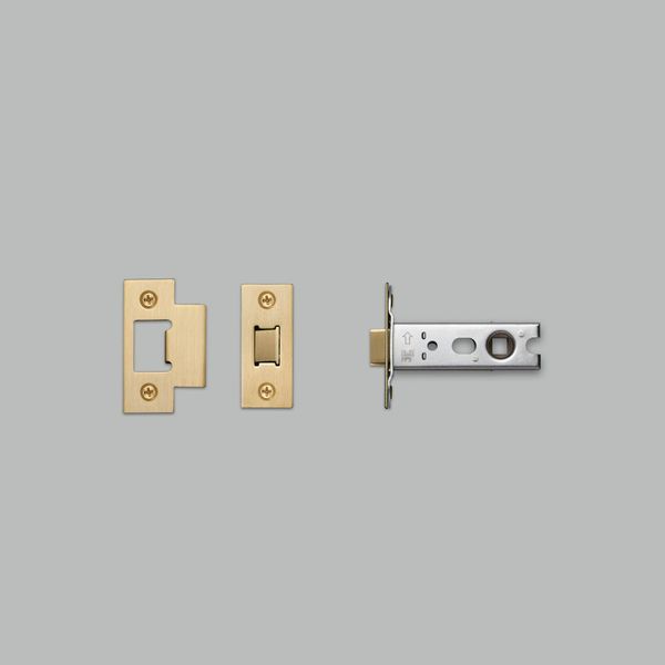 TUBULAR LATCH / DOOR HANDLE / 57MM / BRASS image 1