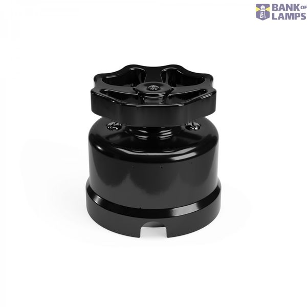 Switch/Diverter in black porcelain with knob image 1