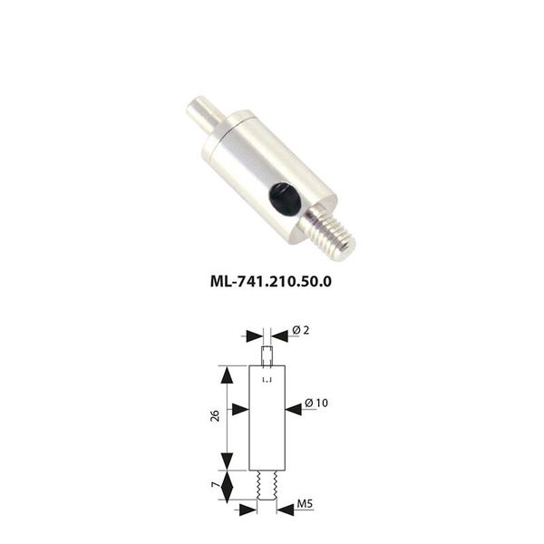 Adjustable suspension cable holder M5, nickel-plated brass image 1