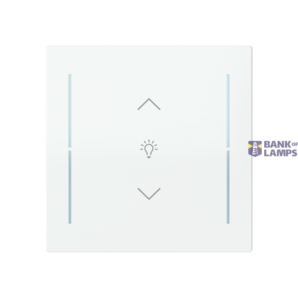LFDW/A.1.70.1-44G Cover plate with legend with Symbol "dimming" studio white - Trevion® image 1