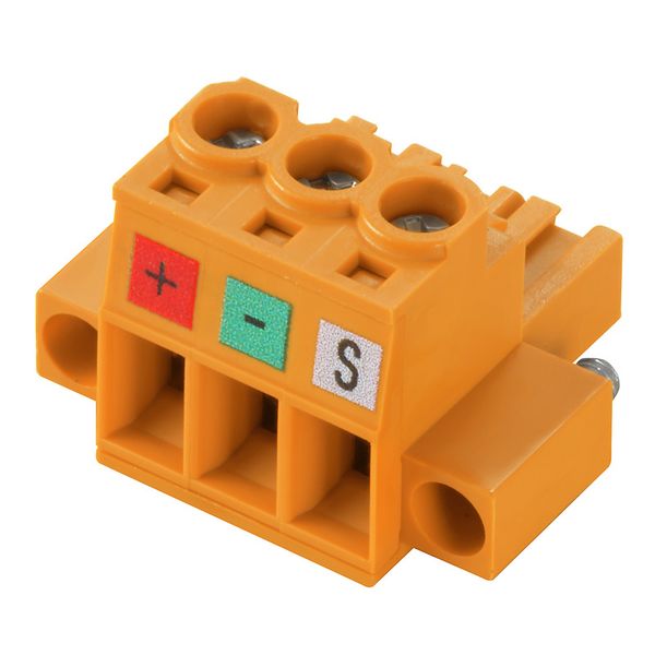 PCB plug-in connector, female plug, 5.00 mm, Number of poles: 3, 180°, Clamping yoke connection, Clamping range, max. : 4 mm², Box image 1