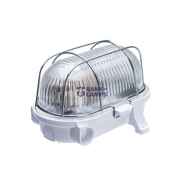 OVAL-7040B, E27, 25W, black-bakelite, cover transparent-glass, IP54, steel cage image 1
