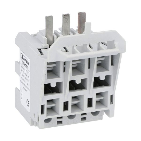 Fuse holder/block for switch disconnectors, for GA016 A-GA032 A. Suitable for 10.3X38 fuse size image 1