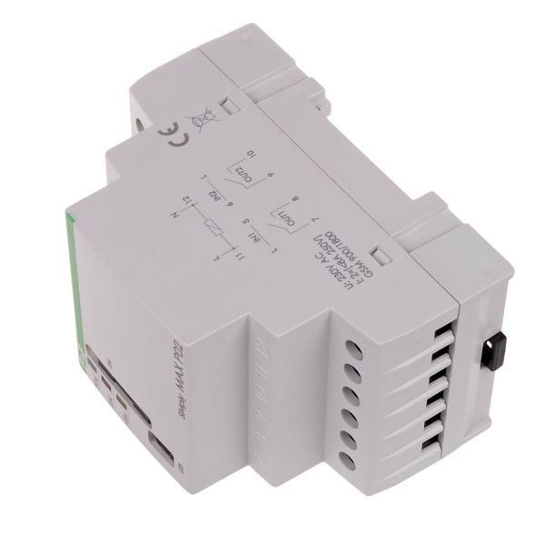 GSM remote control relay (CLIP); 2xOUT, 2xIN; gate control; 230V AC; 2NO/NC; DIN rail mounting image 4