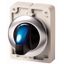 M30I-FWLK-B Illuminated selector switch actuator, RMQ-Titan, with thumb-grip, momentary, 2 positions, Blue, Front ring stainless steel thumbnail 1
