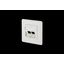 Keystone wall outlet flush mounted 2 port unequipped pure white thumbnail 1