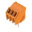 Printed circuit board terminals, 3.50 mm, Number of poles: 3, 135°, Solder pin length (l): 4.5 mm, tinned, orange, Clamping yoke connection, Clamping range, max. : 2.08 mm², Box thumbnail 4