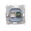 Double socket outlet with earthing and current phase constancy, Inox, metallized, 16A thumbnail 2