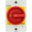 T0-3-15259/I1/SVB Main switch, T0, 20 A, surface mounting, 3 contact unit(s), 3 pole, 2 N/O, Emergency switching off function, With red rotary handle and yellow locking thumbnail 46